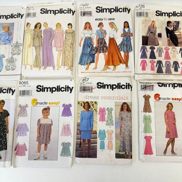 Simplicity Lot of‎ 9 Sewing Patterns Womens Children Dresses - Picture 3 of 5